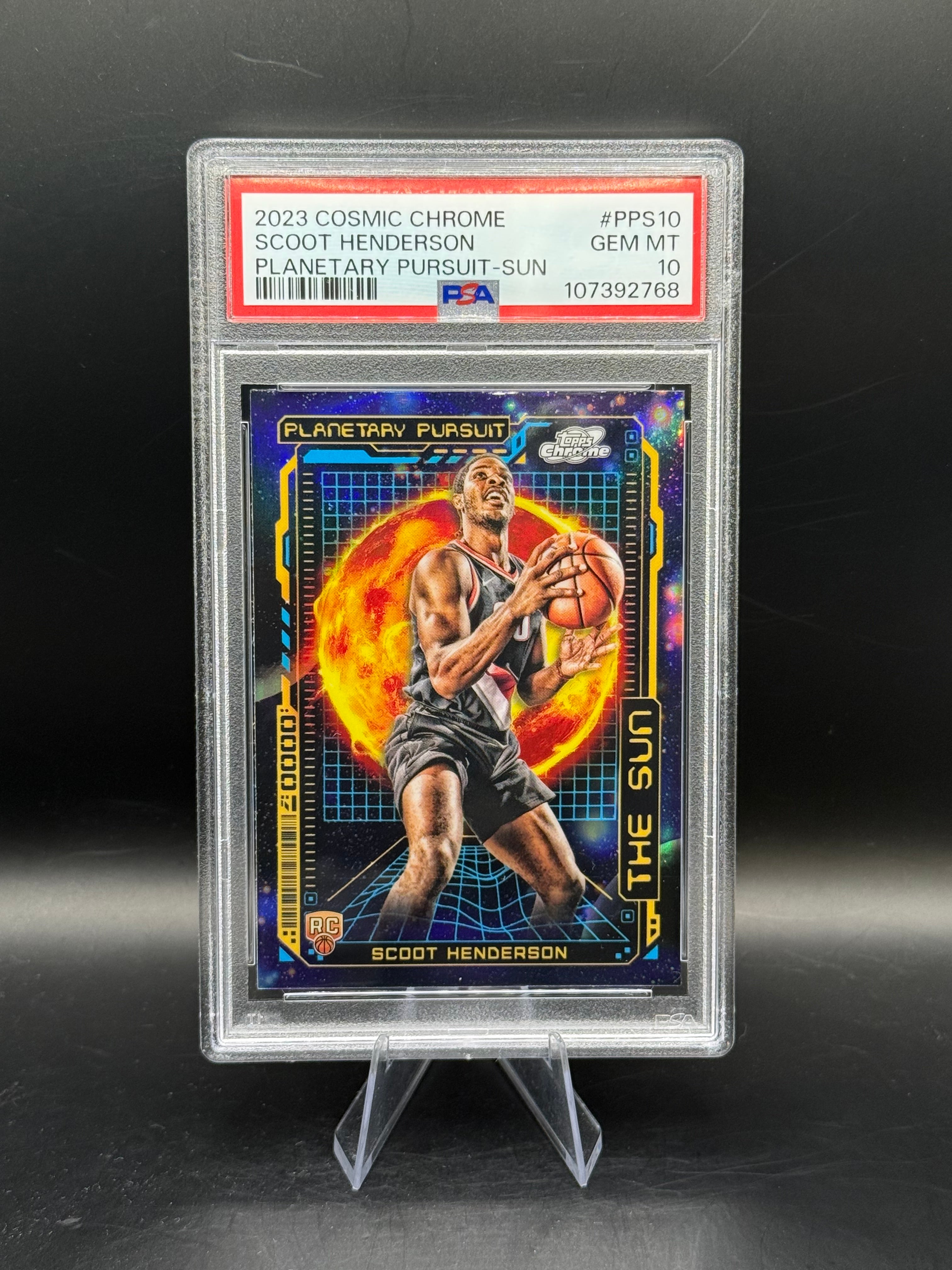 2023 Cosmic Chrome #PPS10 Scoot Henderson Planetary Pursuit-Sun PSA 10