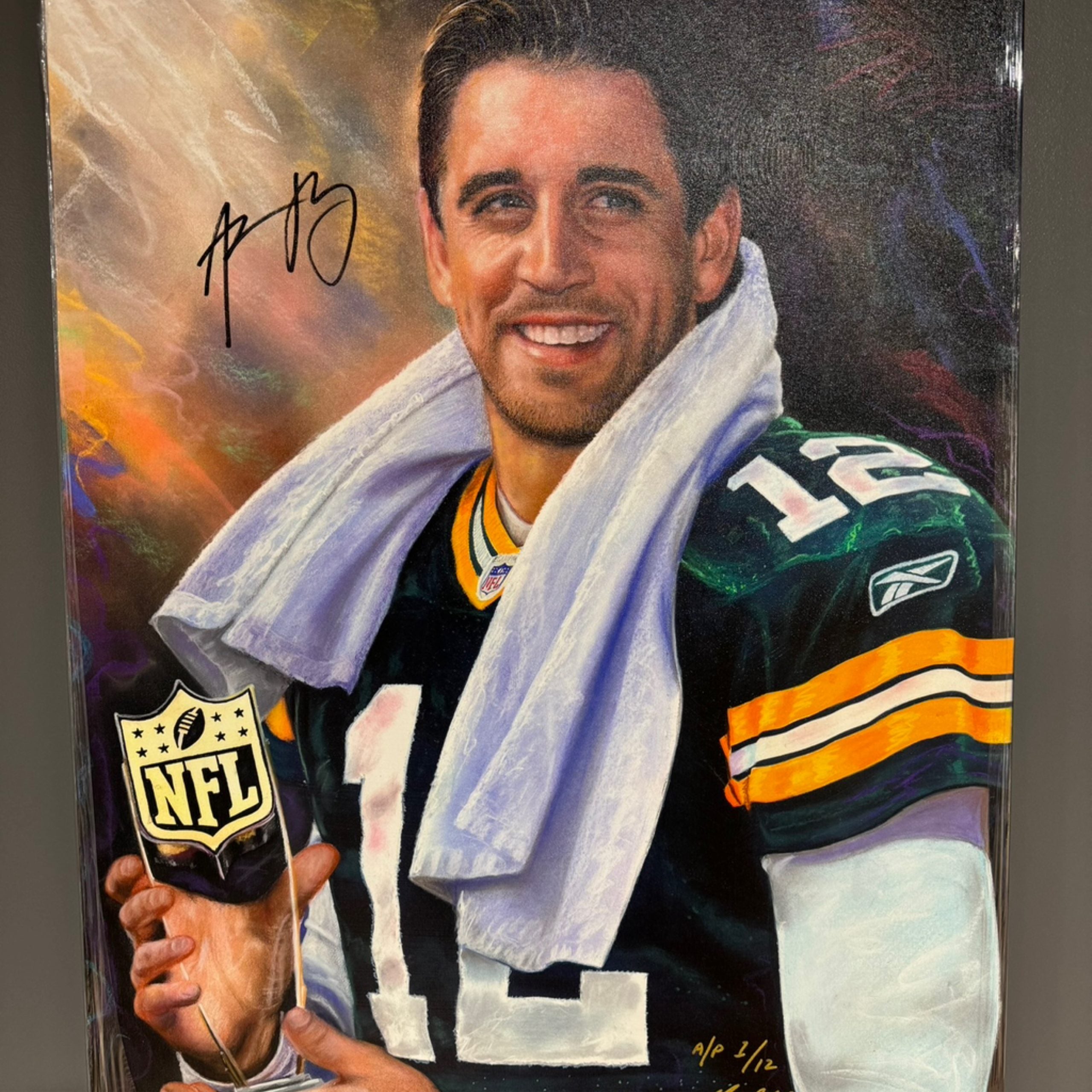 Aaron Rodgers “Player of the Year” Autographed Canvas