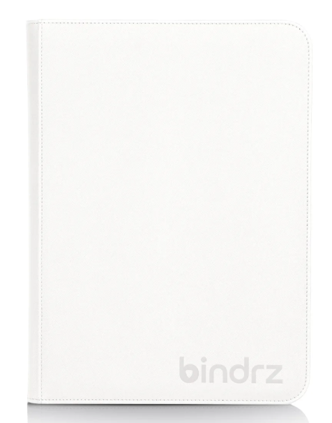 Bindrz 9-Pocket White Zipper Binder