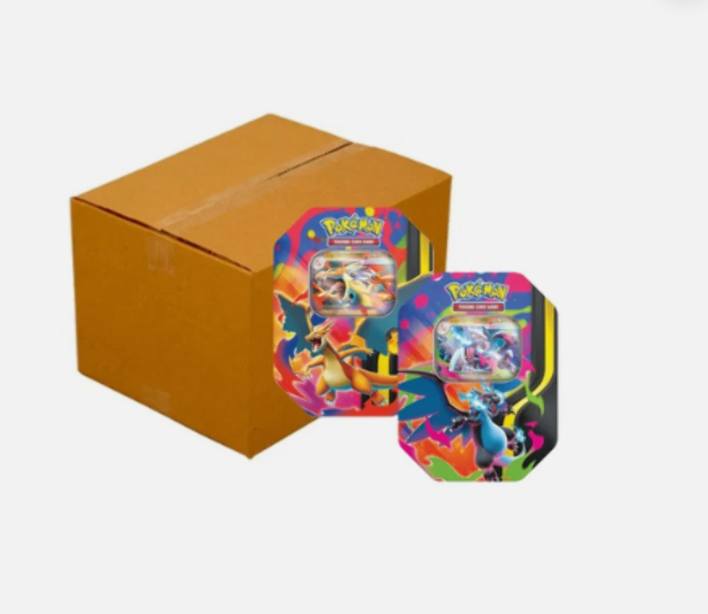 Pokemon TCG Mega Charizard Tin Case (6 Tins)