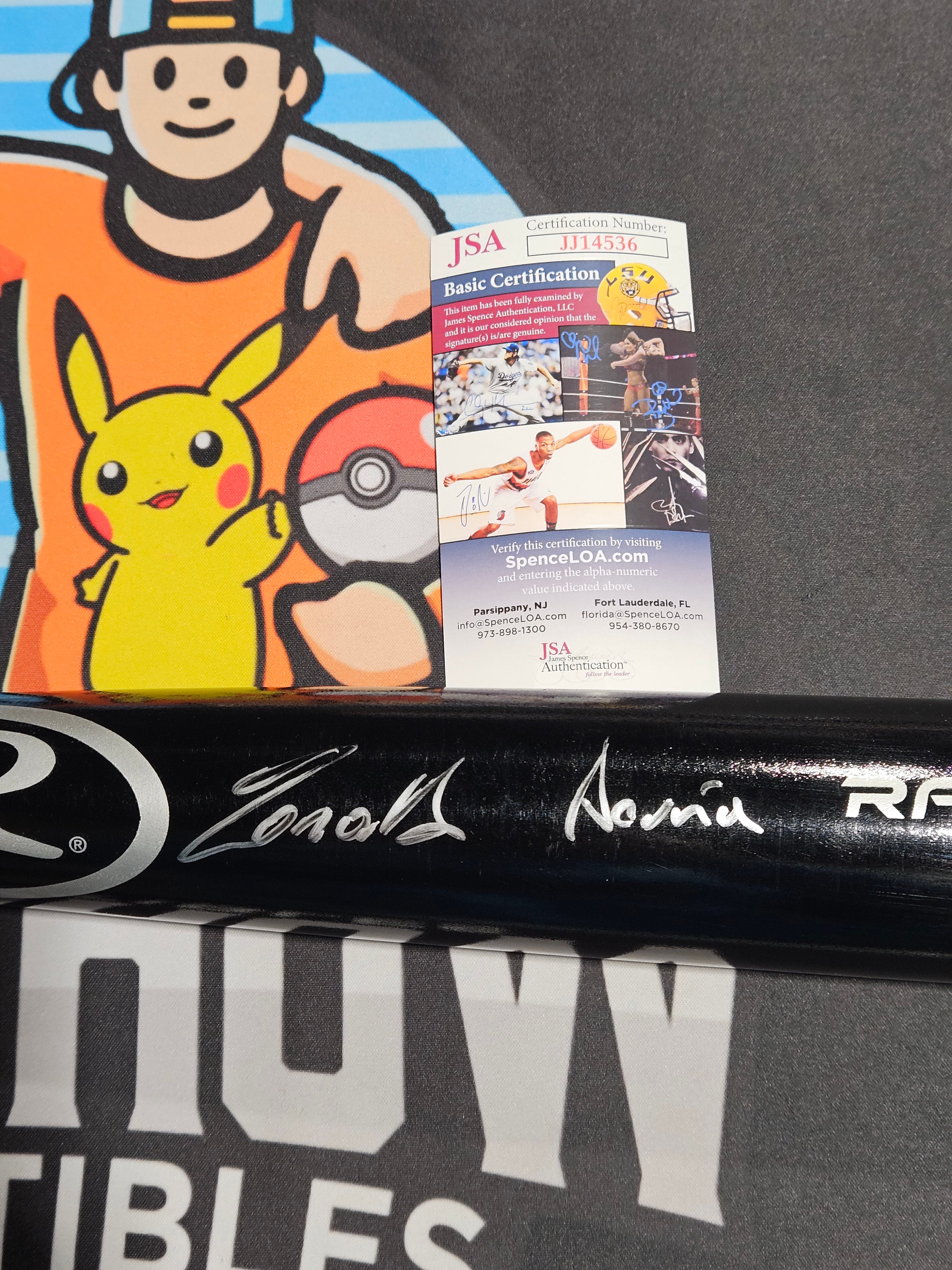 Ronald Acuna Jr. Atlanta Braves Authentic Autographed Rawlings Pro Black Bat