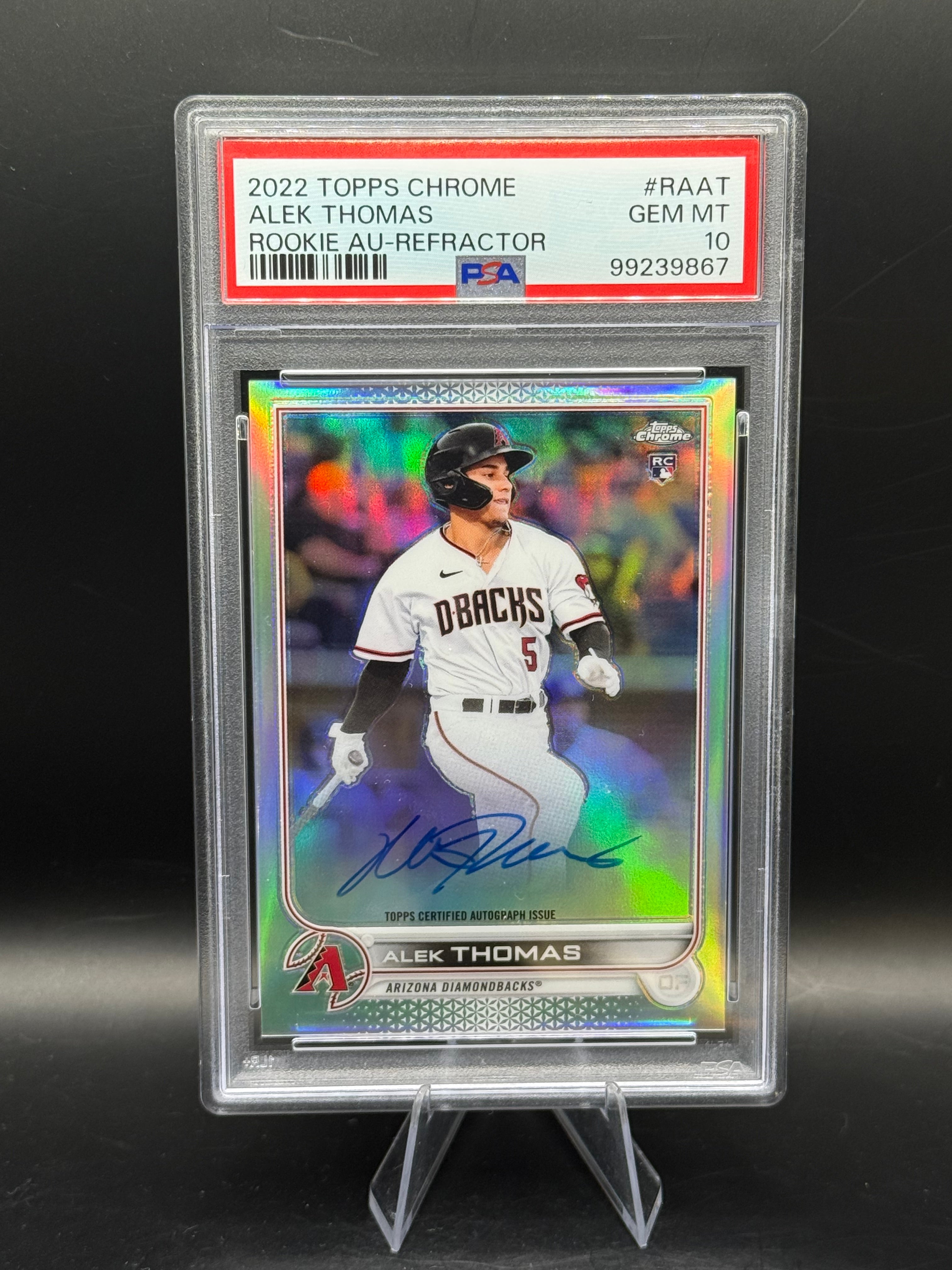 2022 Topps Chrome #RAAT Alex Thomas Rookie Auto Refractor PSA 10