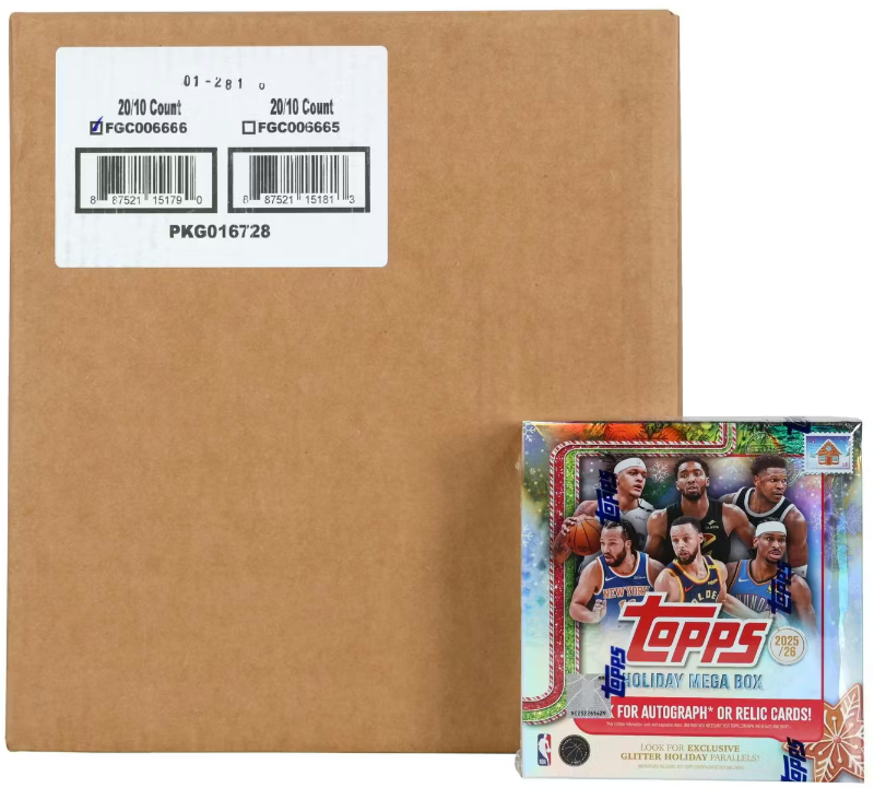 2025-26 Topps Basketball Holiday Mega Box 20 Box Case