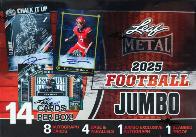 2025 Leaf Metal Football Hobby Jumbo Box